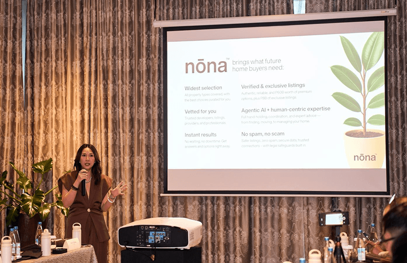 Launch of NONA Home GPT AI real-estate platform in the Philippines with executives presenting the product